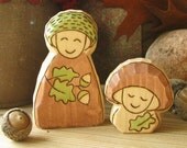 Oak Gnome and Mushroom Baby - the best friends - waldorf inspired toy