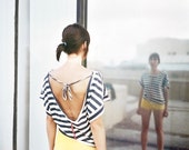 NEW COLOR Open back strips T-shirt choose your color - jenfashion