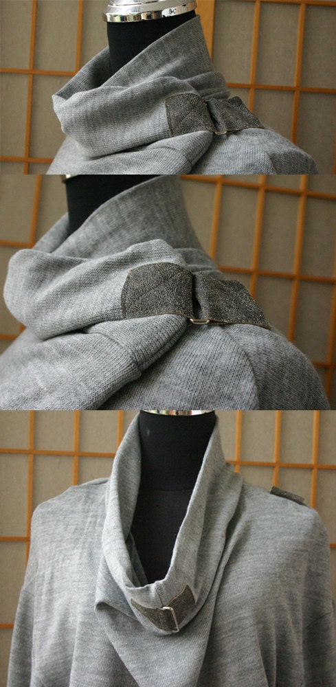 light GREY Oversized boyfriend Knitted sweater