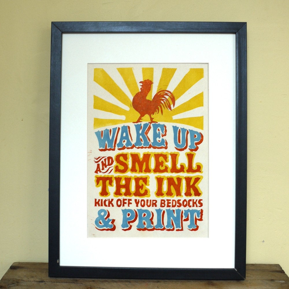 Wake up and smell the ink Linoprint Poster (3rd edition)