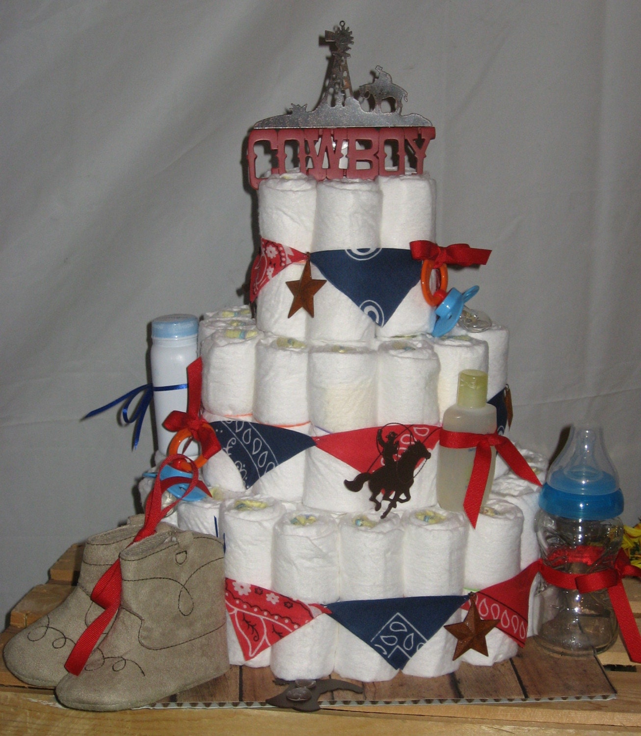 Cowboy Diaper Cakes