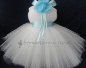 Blue Flower Girl Dress
