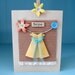 Gift Card Origami Dress Card  Paper Dress Aqua Yellow Hope