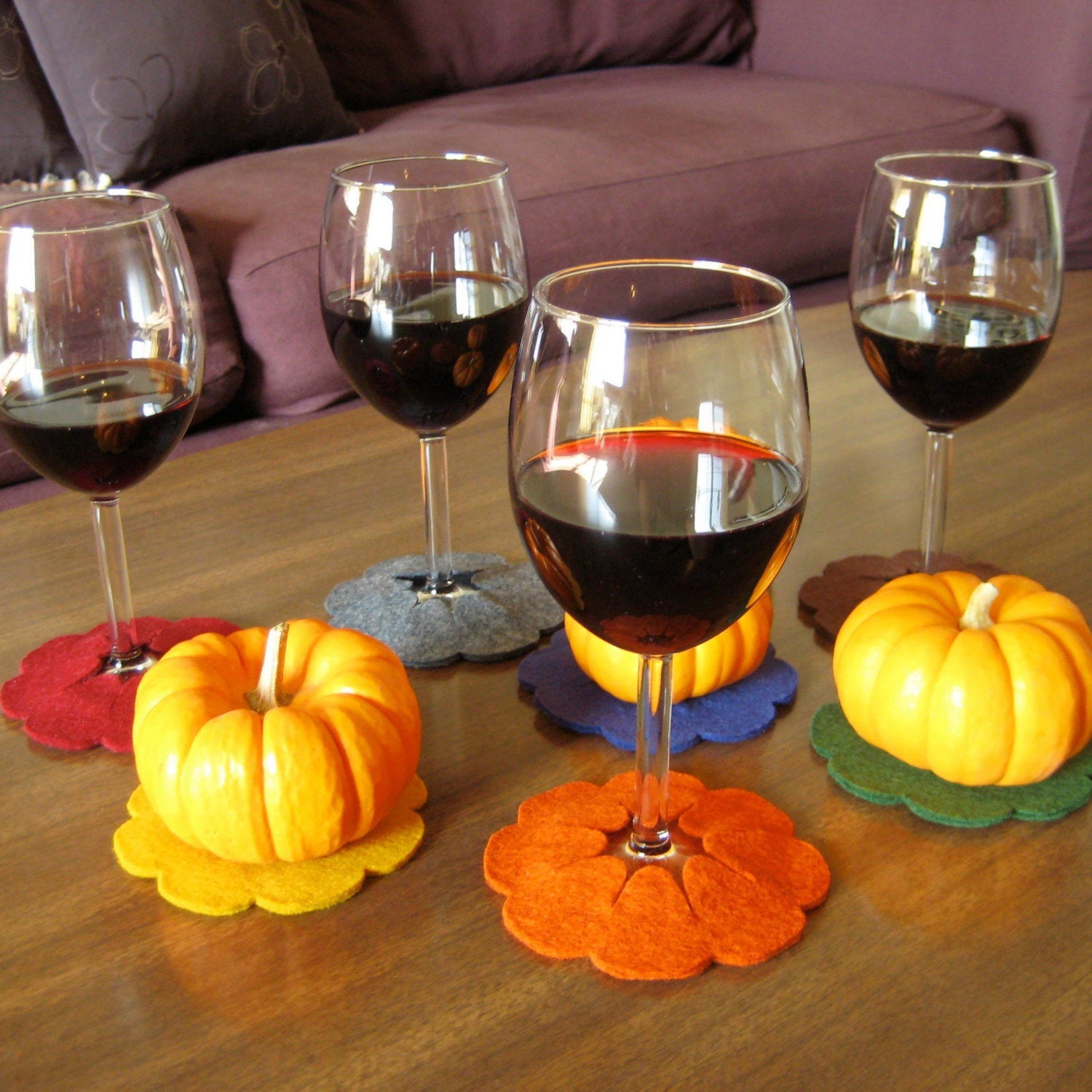 Pumpkin Slip-on Coasters - Set of 8