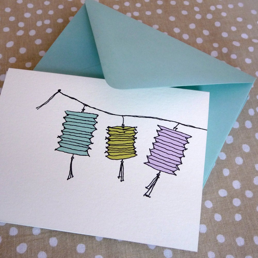 Paper Lanterns Notecard Set