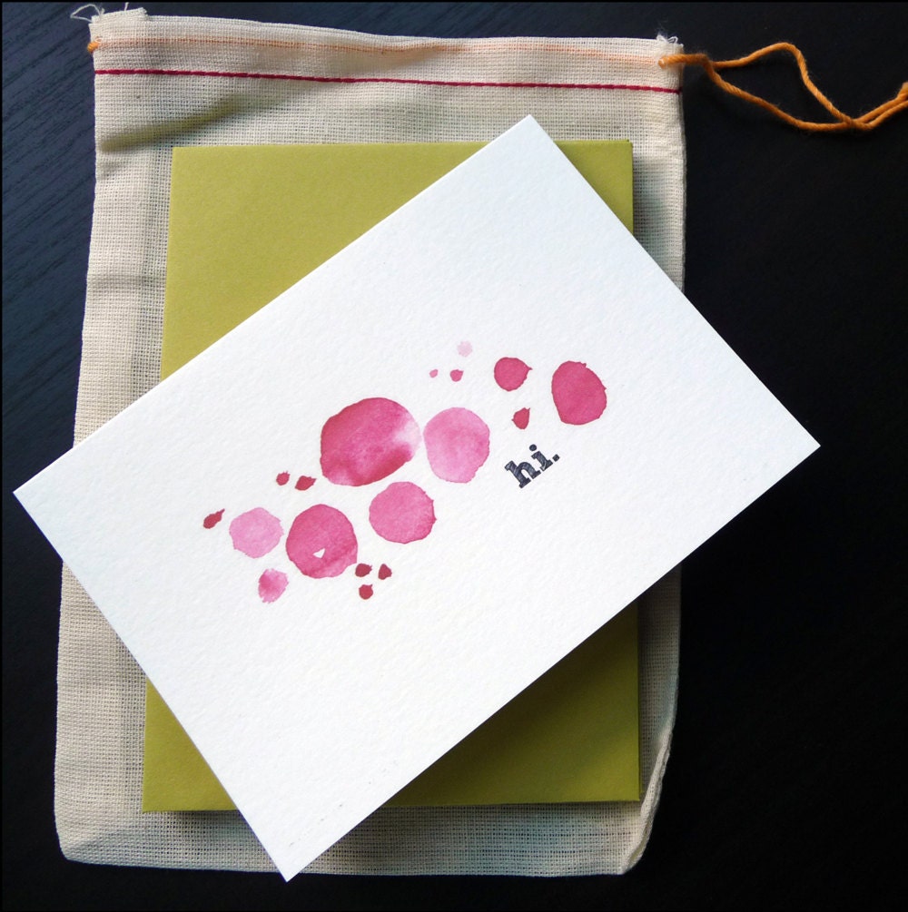 Hi: Watercolor Notecard Set