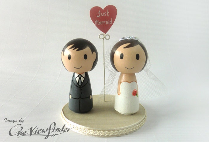 2.5 inches Customise Wedding Cake Topper with Heart Message