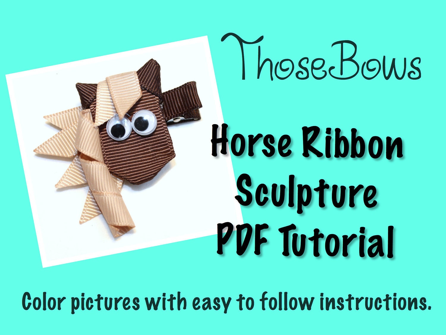 Instant Download Horse Ribbon Sculpture PDF Tutorial