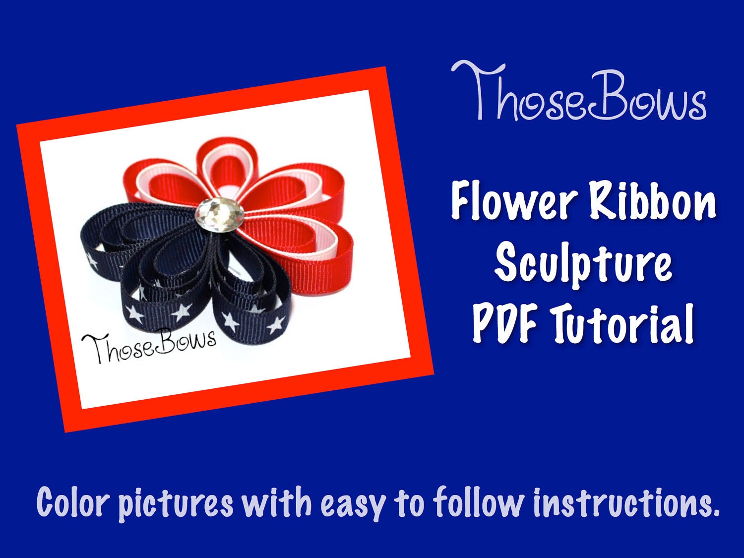 INSTANT DOWNLOAD 3D Flower Ribbon Sculpture Hair Bow PDF Tutorial