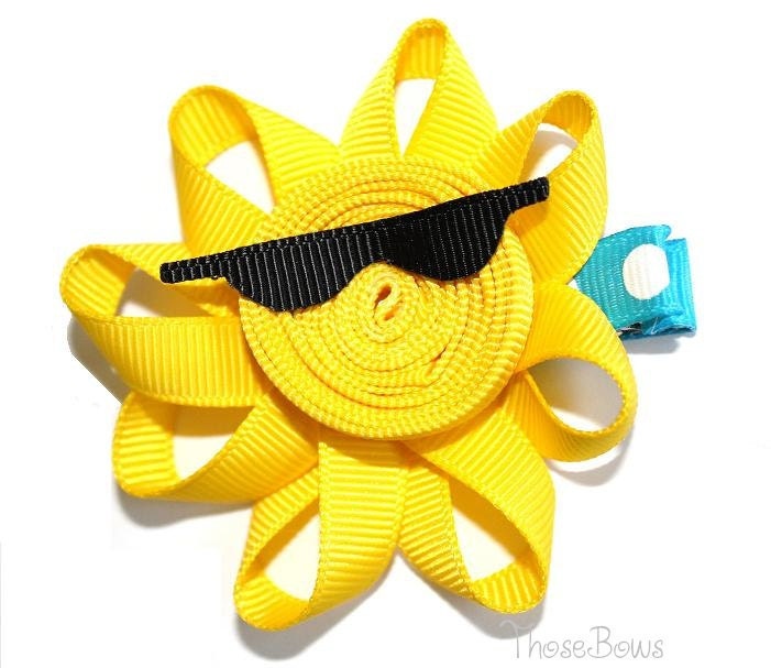 Sunny Ribbon Sculpture Hair Bow Clippie