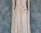 Melisande a Fantasy, Faery, Elvish, Medieval Wedding Dress Embroidered with Butterflies