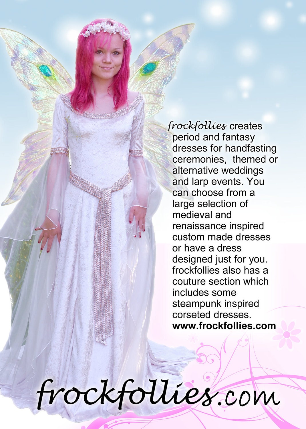 Fantasy, Elvish, Medieval,  Elvish, Faery  Wedding Dress