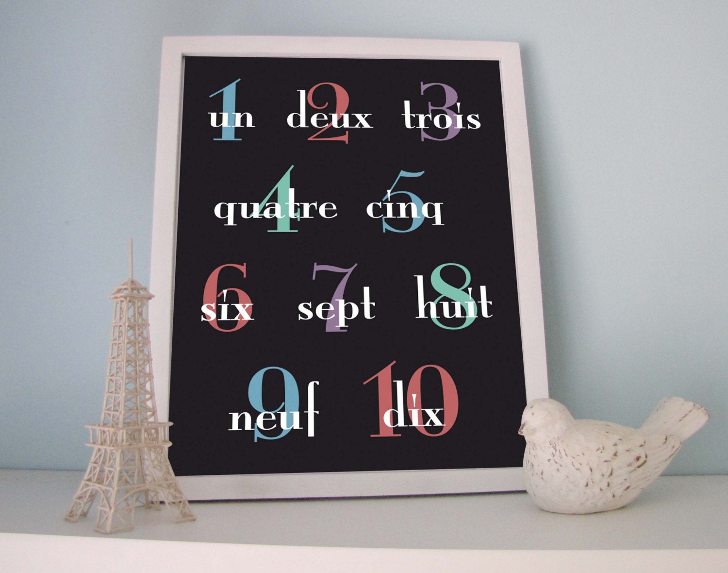 Counting in French Poster - Boy Colors