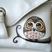 Hand Painted Owl Purse - owl clutch - owl bag