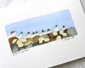 Bird Watercolor Dunlin on the Beach Original Art Card