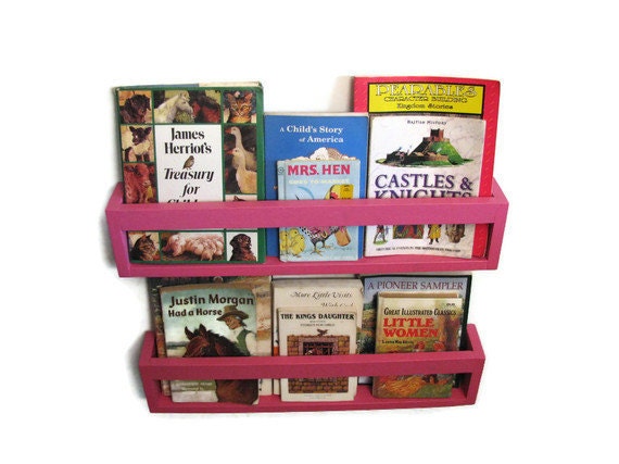 SET Of 3 - About...Face Bookshelves in Your COLOR CHOICE - wall shelf for books, decor,