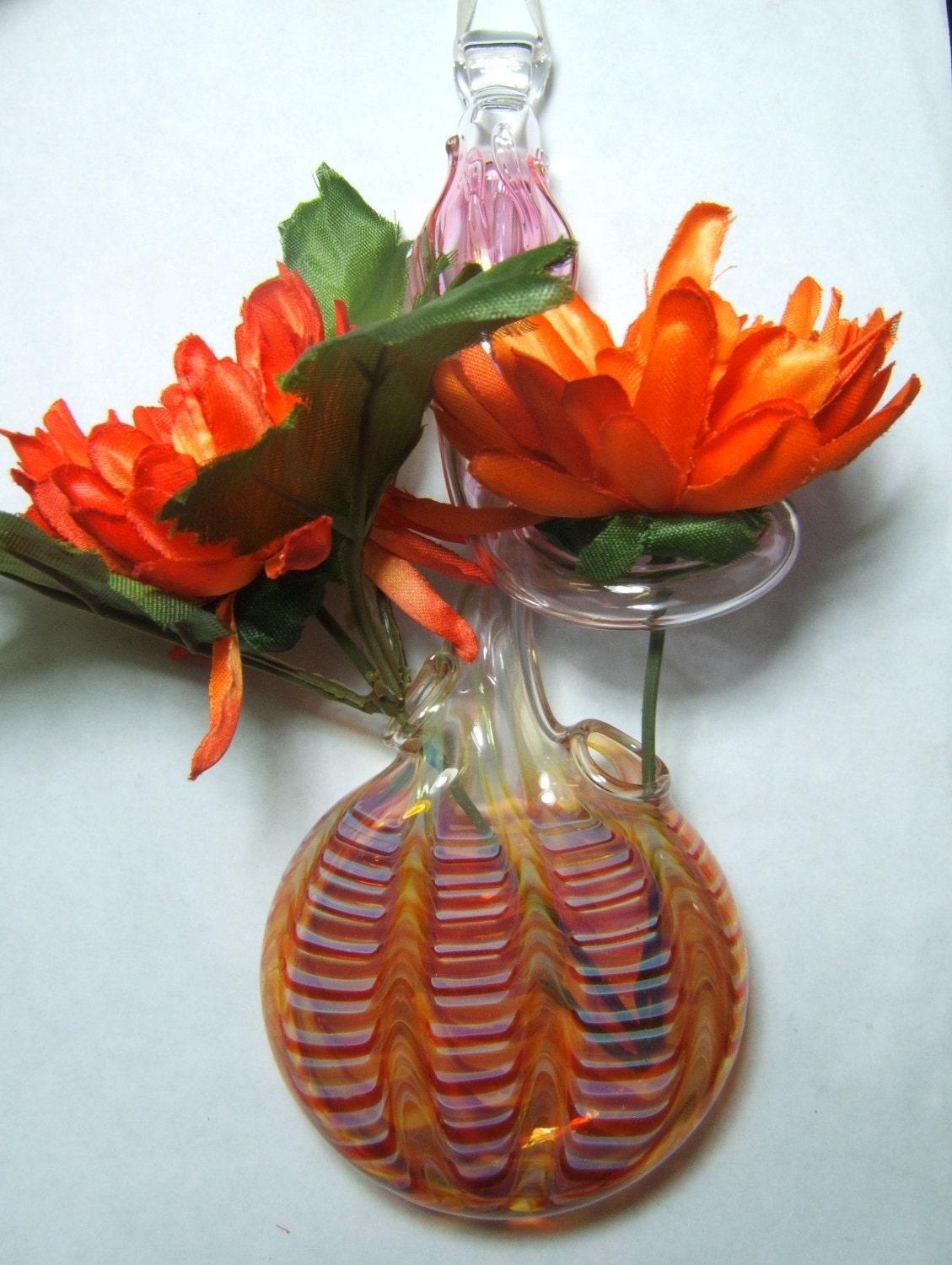 Blown Glass Window Vase...Red...by Fireworx Glass