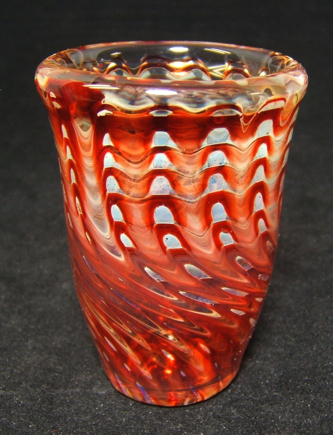 Handmade Blown Shot Glass...Ruby Red..Lampwork FREE SHIPPING
