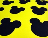 50 - 2.5" Mickey Mouse Head Silhouettes Black Cutouts Die Cut Paper Crafting Scrapbooking Confetti Card Making Supplies