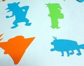 20 Phineas and Ferb Perry the Platypus Agent P Silhouettes Cutouts Die Cut Paper Crafting Scrapbooking Confetti Card Making Supplies