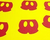 30 Mickey Mouse Pants Shorts  Silhouettes Red Cutouts Die Cut Paper Crafting Scrapbooking Confetti Card Making Supplies
