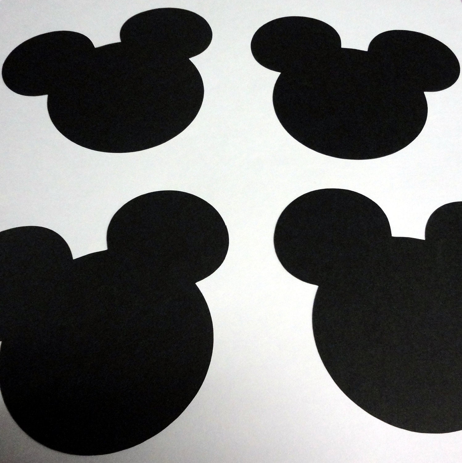 30 5" Mickey Mouse Head Silhouettes Black Cutouts Die Cut Paper Crafting Scrapbooking Confetti Card Making Supplies