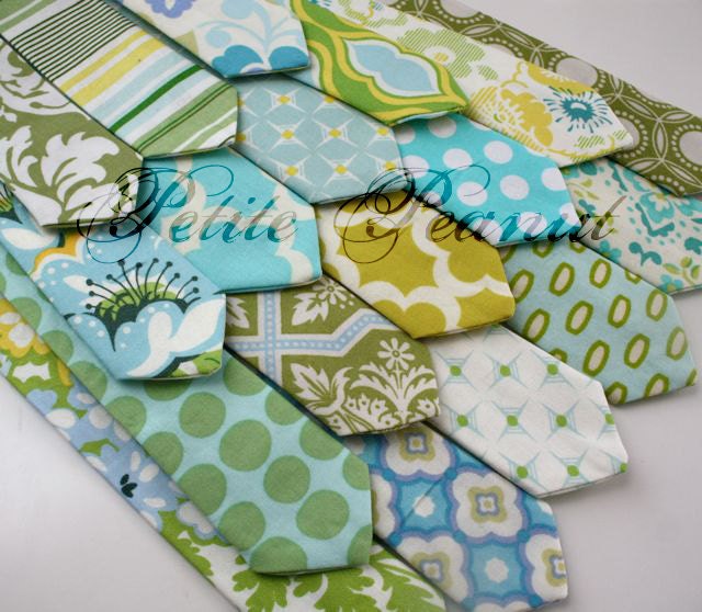 Little Guy SPRING EASTER Necktie Tie - Aqua and Green Collection - (2t - 4t) - Baby Boy Toddler - Wedding - Photo Prop -