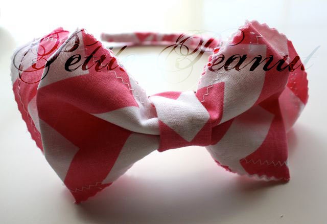 PREPPY Bow Statement headband  - Chevron - (Custom Order) - Photo Prop- Spring Summer