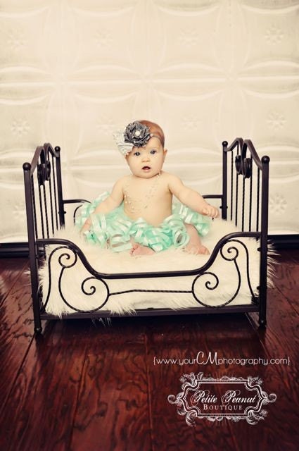 ROYAL tutu - Double Satin Ribbon Edge Tutu- (6 months - 24 months 2T)- Light Aqua - Custom Order - Great for Photography prop or Weddings