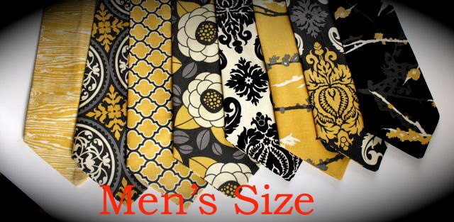 Big Guy Necktie Tie - Gray and Yellow Collection - (Mens Size) - Custom Order - Wedding - Photo Prop