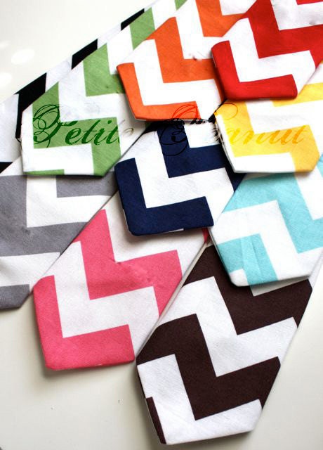 Little Guy Necktie Tie - CHEVRON Collection - (12 months - 2T) - Baby Boy Toddler - Wedding - Photo Prop