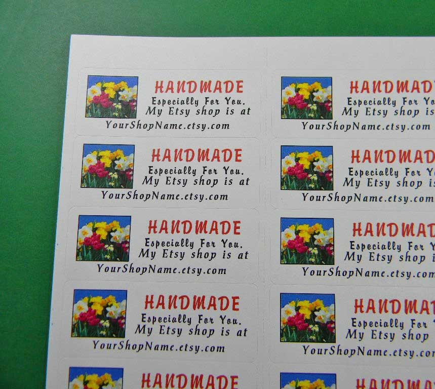 30 PERSONALIZED Handmade Especially For You Labels. 1 Sheet of White 1-Inch Labels. 3611