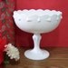 BUY 1 OR 2 OR 3 Teardrop Milk Glass Vase Centerpiece Bowl Compote Candle Holder. Stackable White Milk Glass Teardrop Pattern. 2684