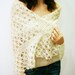 My Grandmother's Bridal Shawl (Vintage cream crochet square wool shawl)