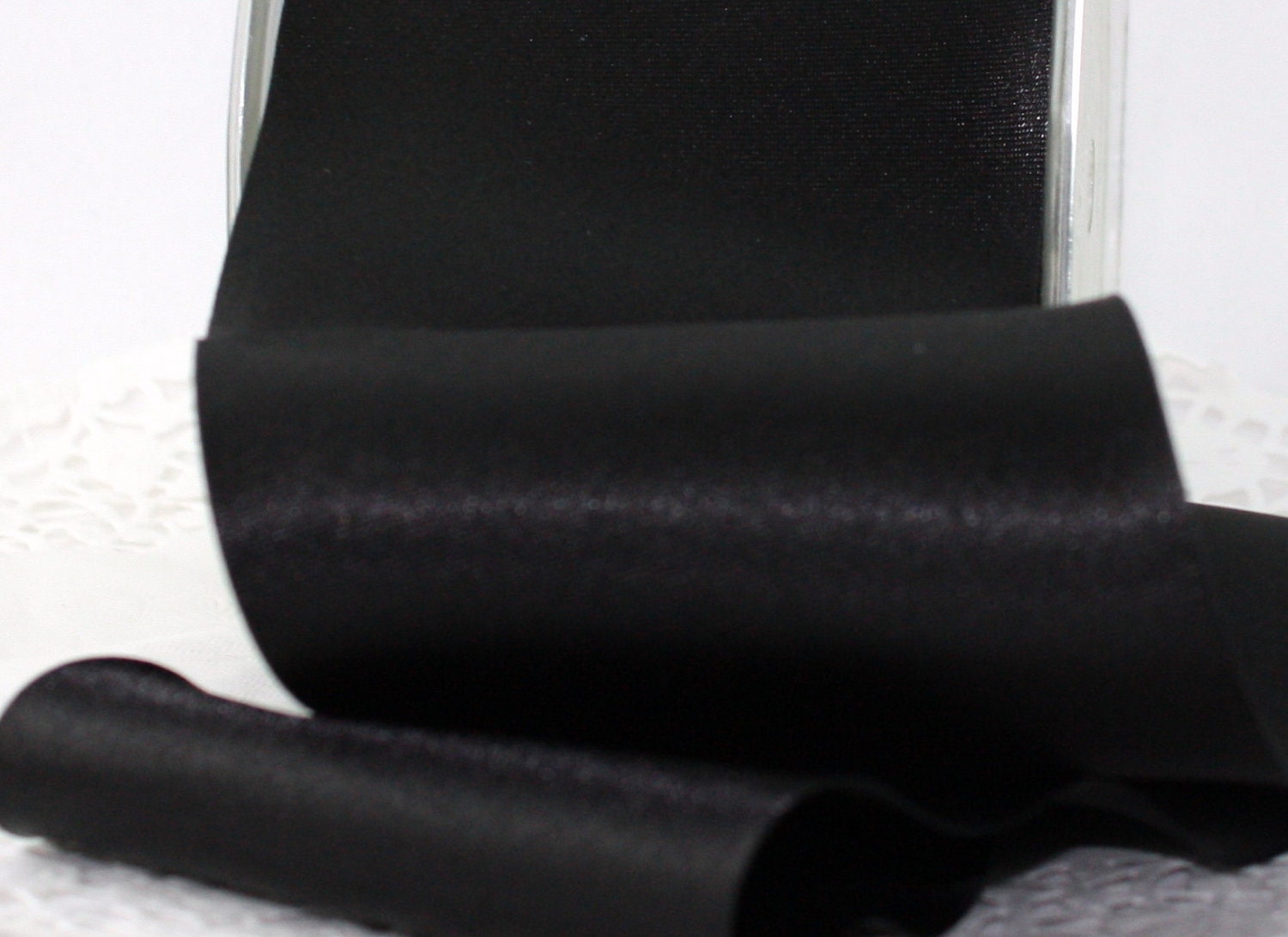 Black Satin Ribbon by the yard - 3 " wide
