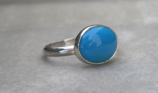 Natural Turquoise and Silver Ring
