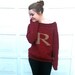 Made to Order - Sweater with Letter -Red and Gold - Knitted - Monogram - Pullover -  Weasley Jumper