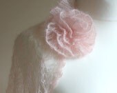 pink lace shrug knitted in mohair