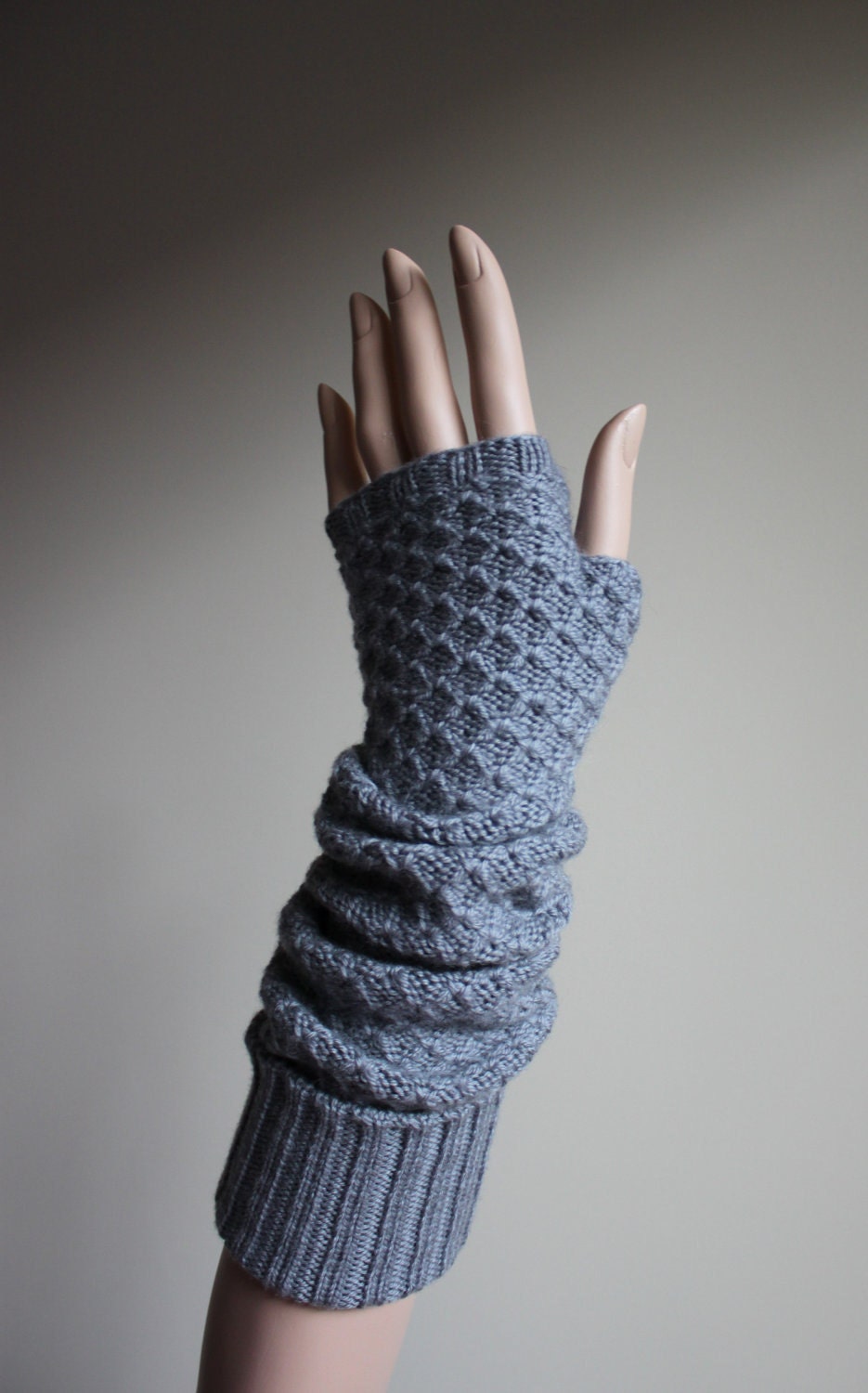 long fingerless in high quality blended merino wool and cashmere