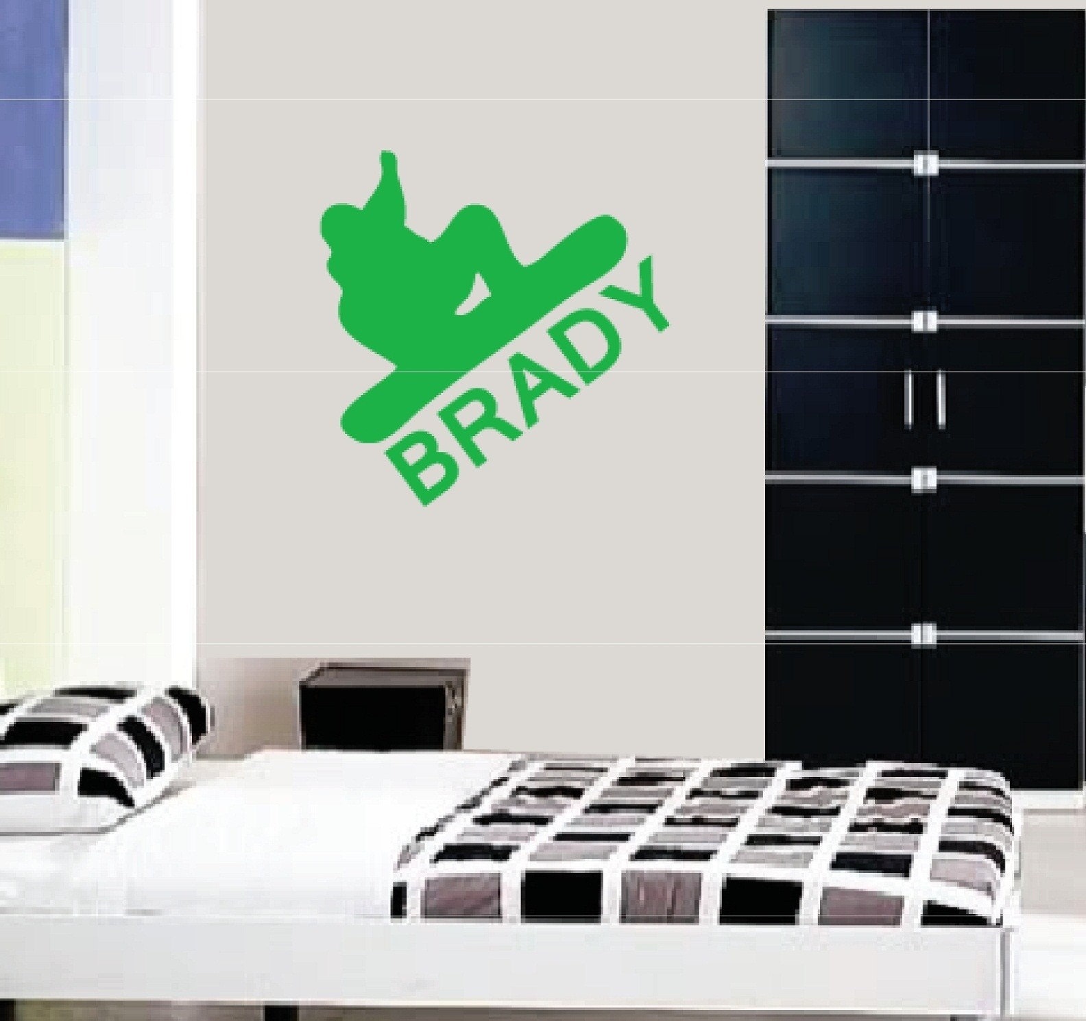 Wall Decal Personalized Vinyl Sticker Snow Board Boys Name Word Art Lettering Bluestreak Decals