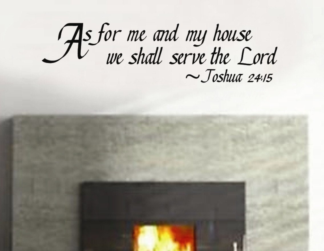 Wall Decal Religious Scripture Joshua 24-15 Serve the Lord Vinyl Sticker Wall Word Lettering Art Bluestreak Decals