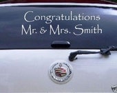 Wedding Decal Just Married Vinyl Sticker Congratulations Personalized Name Date Car Window Bluestreak Decals
