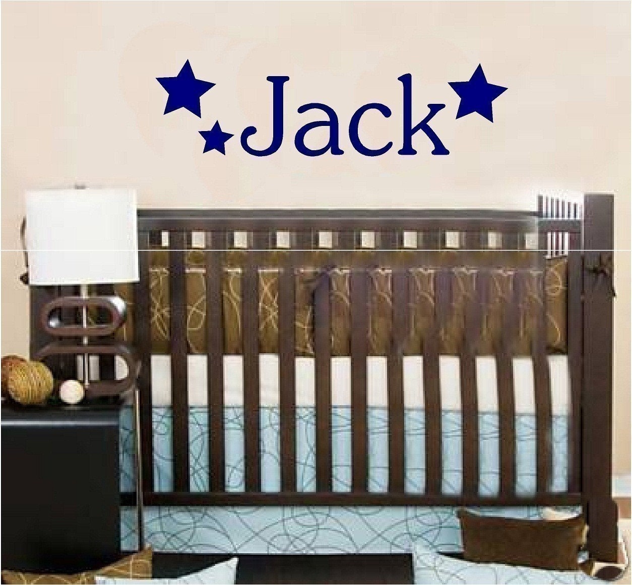 Wall Decal Personalized Name Children Stars Baby Boys Girls Vinyl Sticker Wall Word Art Lettering Bluestreak Decals