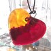 Heart-Shaped Suncatcher in Red, Carnelian and Amber