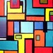 Original Abstract Geometric Painting - 16 x 20...."Sunday Comics"