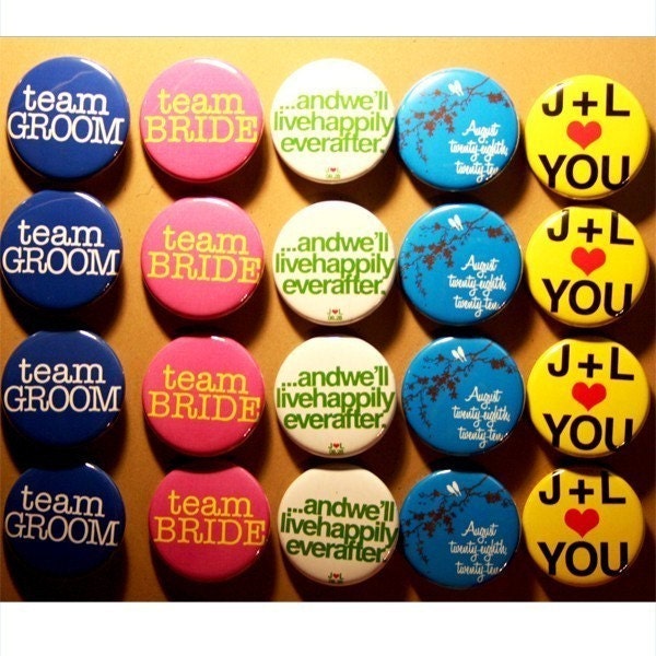 150 custom wedding buttons