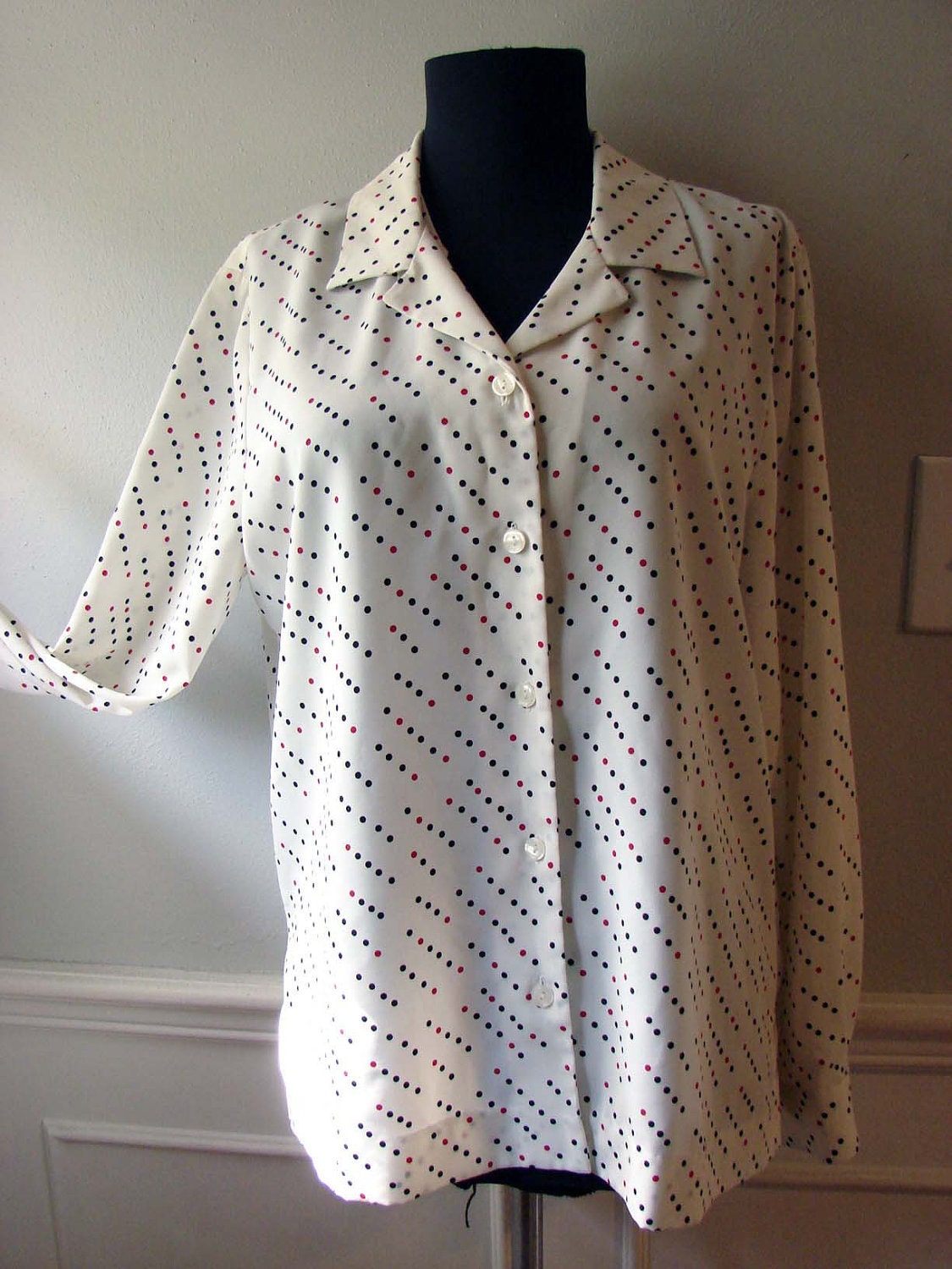 Women's Retro Dotted Blouse