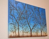 Tree Painting with Henna - Acrylic Mixed Media Painting - OOAK - Unique Henna Art- SALE