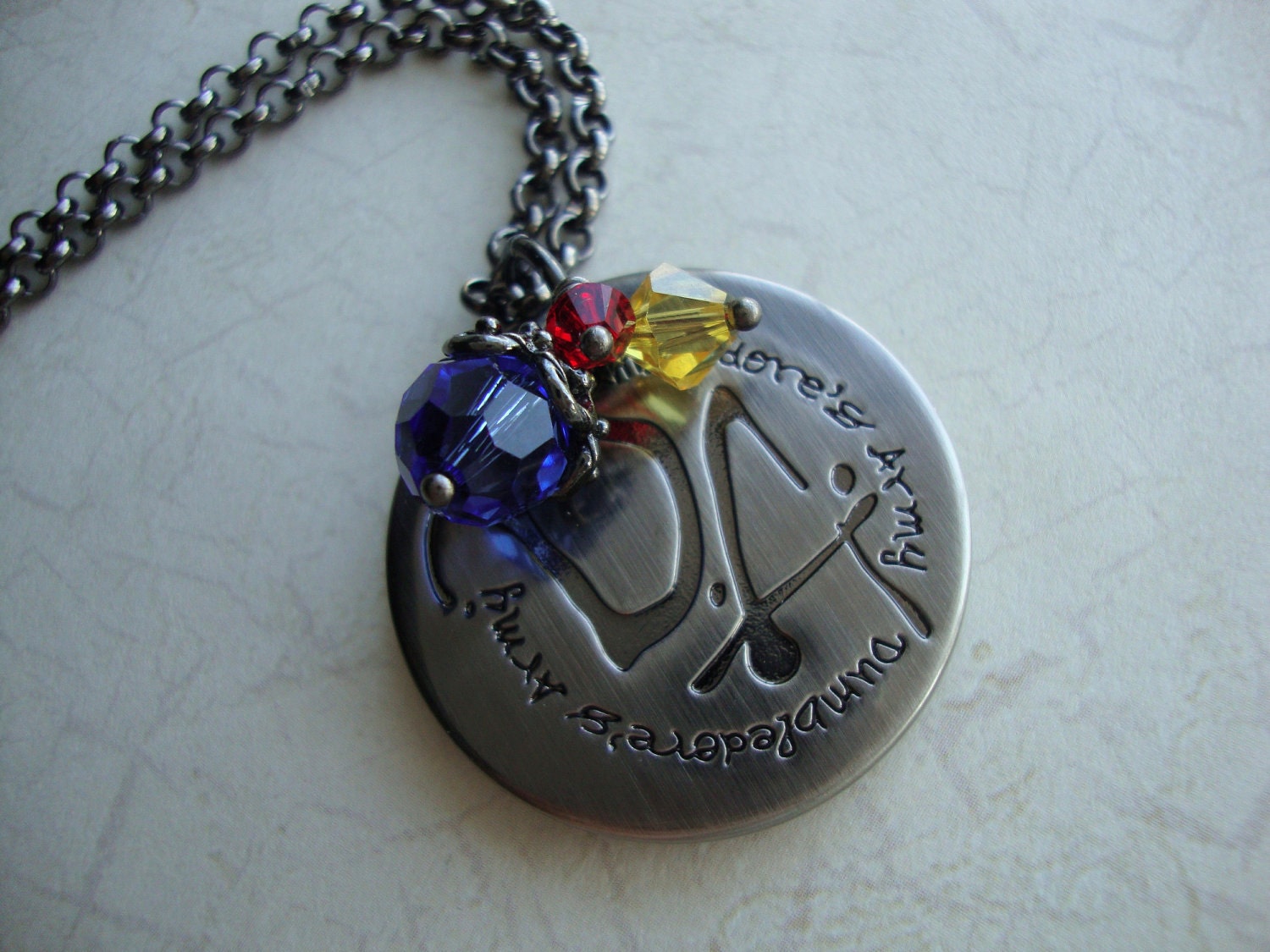 DUMBLEDORE'S ARMY - Unisex Wizarding Inspired Medallion Necklace Round Gunmetal DA Secret Organization Hermione Weasley Swarovski Crystal
