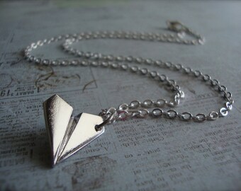 One Direction - Paper Airplane - Harry Styles Inspired Unisex Paper Airplane Necklace 925 STERLING SILVER CHAIN Directioner 1D